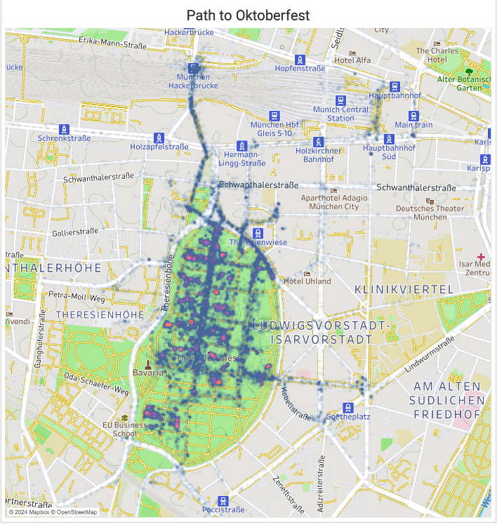 What routes did attendees take to and from the festival grounds?